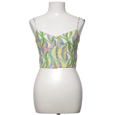 Crop top (Groen, Blauw, Meerkleurig) van Zara Katoen, Linnen
