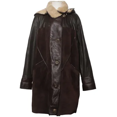 Leren jas (Bruin) van Friitala Acetaat, Viscose, Leer