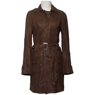 Veste longue en cuir (Marron) de Jones Cuir, Polyester