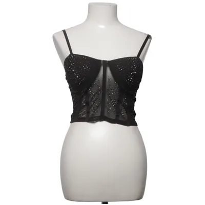 Crop top (Zwart) van Mochy Elastaan, Polyester