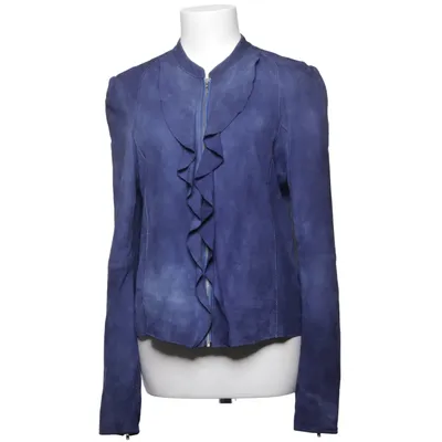 Leather jacket (Blue) from Montes Leather, Polyester