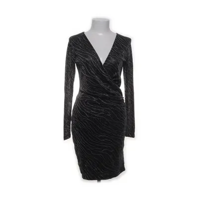 Wrap dress (Black, Silver) from Chiara Forthi Metallic fiber, Polyester