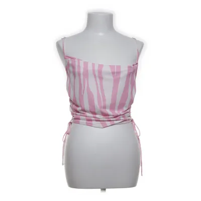 Tanktop  (Pink, Hvid) fra Bershka Elastan, Polyester