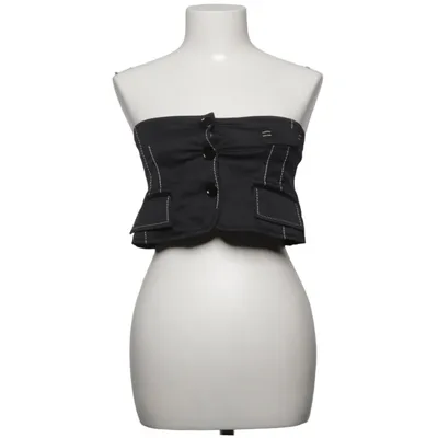 Crop top (Noir) de Carlo Colucci Coton, Soie