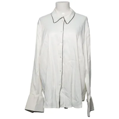 Bluse (Weiß, Schwarz) von Mango Baumwolle, Elasthan, Polyester, Viskose