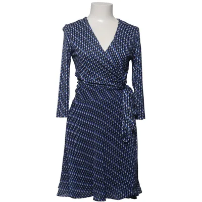 Omlottklänning (Blå, Svart, Vit) från Diane von Furstenberg Elastan, Polyester, Silke