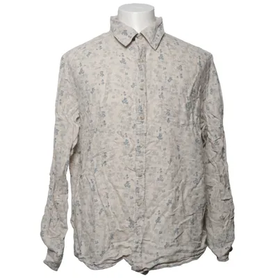 Skjorta (Beige, Blå) från Dressmann Bomull, Linne