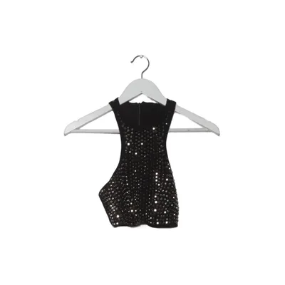 Crop top (Svart, Silverfärgad) från Divided by H&M Elastan, Polyamid, Polyester, Viskos