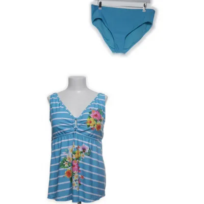 Tankini (Blå, Vit, Flerfärgad) från Janina Curved Elastan, Polyester
