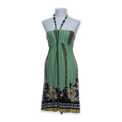 Halterneck-kjole (Grøn, Gul, Flerfarvet) fra BPC Bonprix Collection Elastan, Viscose