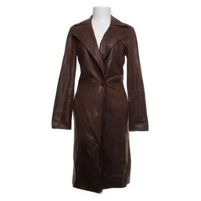 Läderkappa (Brun) från Zara Woman Nylon, Skinn