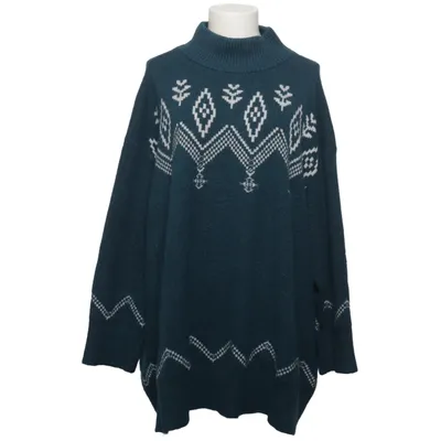 Pull de Noël (Bleu, Blanc) de Ulla Popken Acrylique, Élasthane, Polyamide, Polyester, Viscose