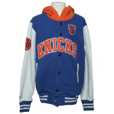 Collegejacke (Blau, Orange, Weiß) von Hardwood Classics x Mitchell & Ness Baumwolle, Polyester