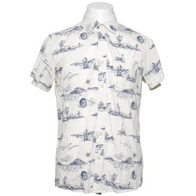 Kortärmad skjorta (Vit, Blå, Flerfärgad) från Deus Ex Machina Bomull, Viskos