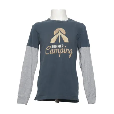 Langærmet t-shirt (Blå, Grå) fra Fred's World by Green Cotton Elastan, Økologisk bomuld