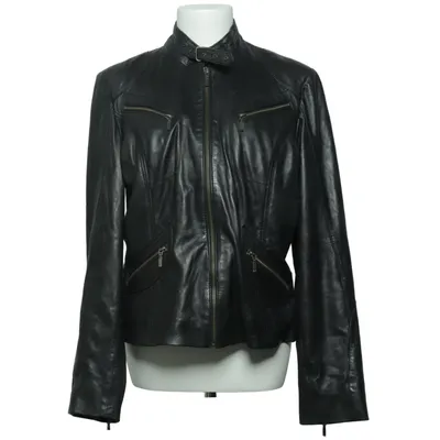 Leren jack (Zwart) van Saki Collection