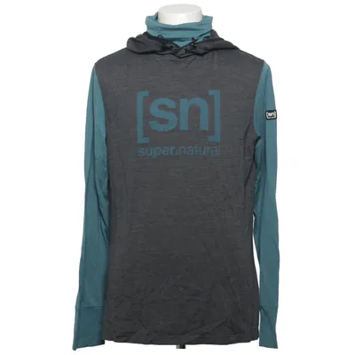 Sweat à capuche (Gris, Bleu) de Super.Natural Laine de mouton, Polyester
