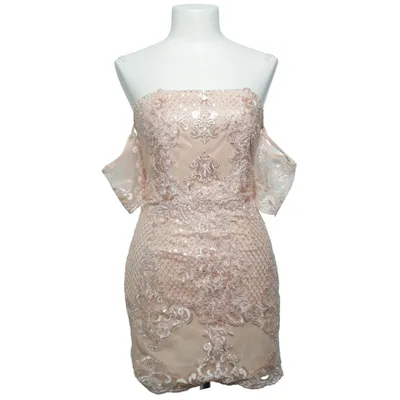 Cocktailklänning (Beige) från Boohoo Premium Metallfiber, Polyester