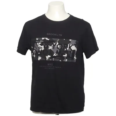 T-shirt (Zwart) van Walk Katoen