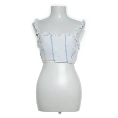 Crop top (Wit, Blauw) van PrettyLittleThing