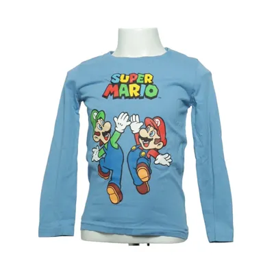 Langærmet t-shirt (Blå) fra Super Mario Bomuld