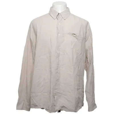 Skjorte (Beige) fra Dressmann Bomuld, Linned