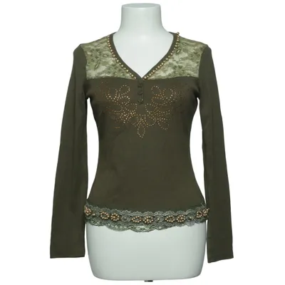 Henley shirt (Green) from Fashion Elle Cotton