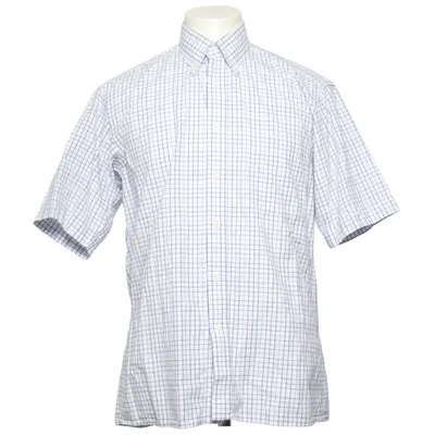 Short sleeve shirt (Blue, White) from Oscar Jacobson Cotton