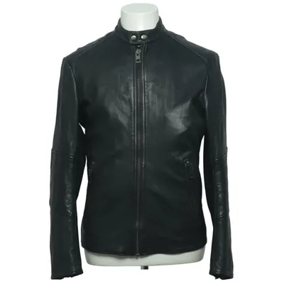 Veste en cuir (Noir) de Hugo Boss Coton, Cuir, Polyester