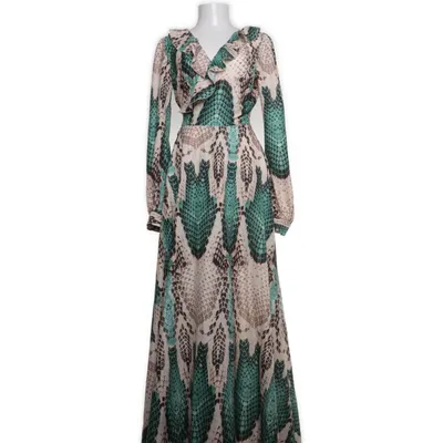 Omlottklänning (Grön, Beige, Brun, Flerfärgad) från Emo Polyester
