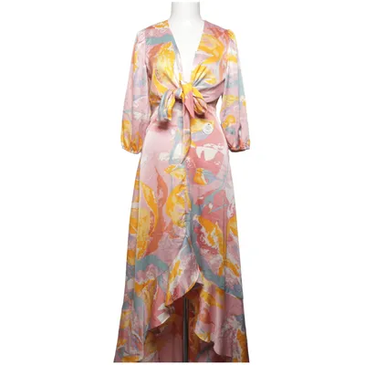 Robe longue (Rose, Multicolore) de Chi Chi London Élasthane, Polyester