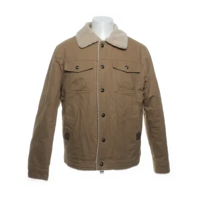 Fodrad jeansjacka (Brun, Beige) Bomull, Polyester