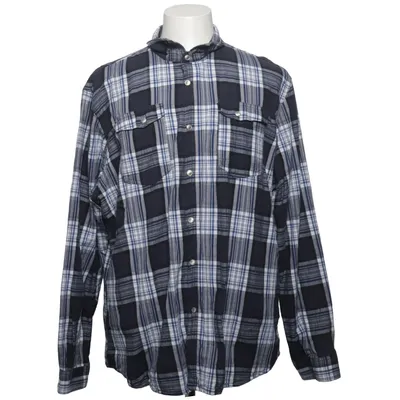 Flanellen overhemd (Blauw, Wit) van Angelo Litrico Katoen, Viscose