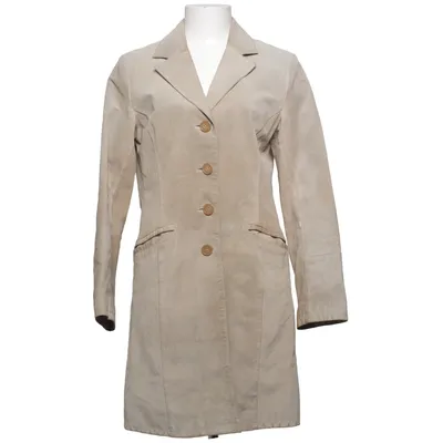Læderfrakke (Beige) fra Alvaro Læder, Polyester