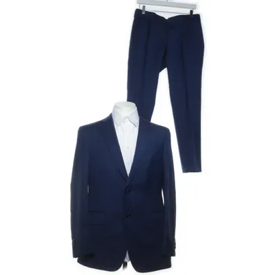 Kostym (Blå) från Albione Polyester, Viskos, Ull