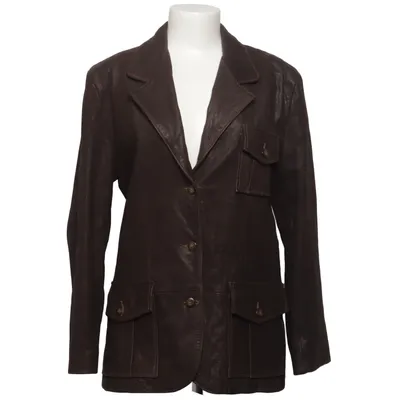 Leren blazer (Bruin) van Saki
