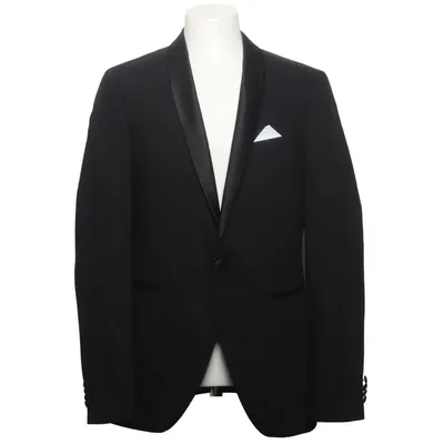 Smoking blazer (Zwart) van Masterhand Viscose, Wol