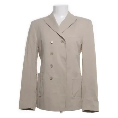 Blazer (Beige) van Velour Katoen, Elastaan