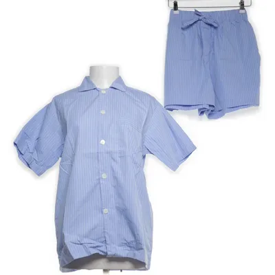 Pyjamas (Blå, Vit) från Tekla Ekologisk bomull