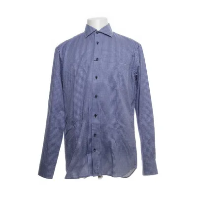 Shirt (White, Blue) from Oscar of Sweden Cotton