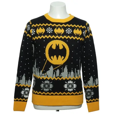 Kersttrui (Zwart, Geel) van Batman Acryl