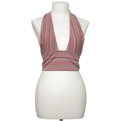 Halter neck top (Pink, Brown) from Chiquelle Elastane, Polyester, Viscose