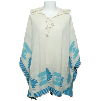 Poncho (White, Blue) from Vintage Havana Cotton