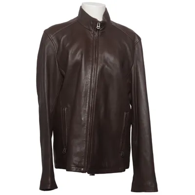 Leather jacket (Brown) from Cole Haan Leather, Polyester