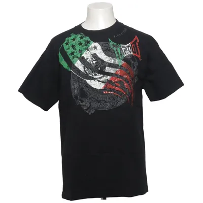 T-shirt (Black, Multicolored) from Tapout Cotton