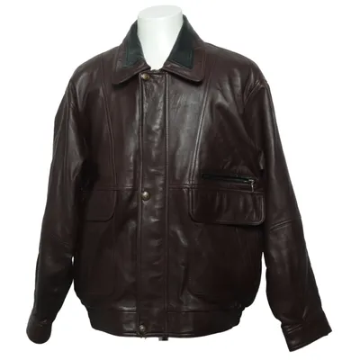 Leather jacket (Brown) from Azo & PCP Free Leather, Polyester