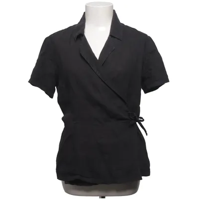 Wrap blouse (Black) from 120% Lino
