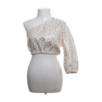Haut (Blanc, Or) de PrettyLittleThing Fibre métallique, Polyester