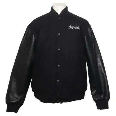 Varsity jacket (Black) from Coca Cola Polyester, Wool