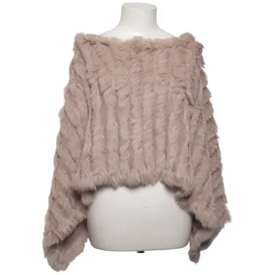 Poncho (Beige) from Rosenvinge Polyester, Rabbit fur